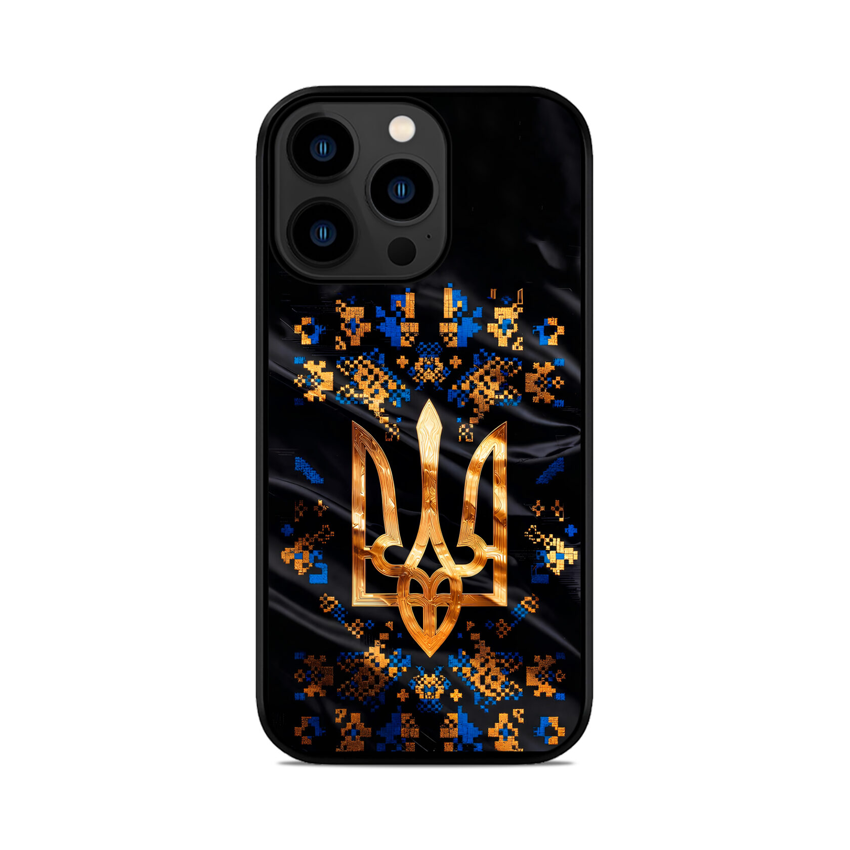Чохол для iPhone, Samsung, Xiaomi, Huawei, Oppo, Realme ЗОЛОТИЙ ГЕРБ УКРАЇНИ ВИШИВАНКА
