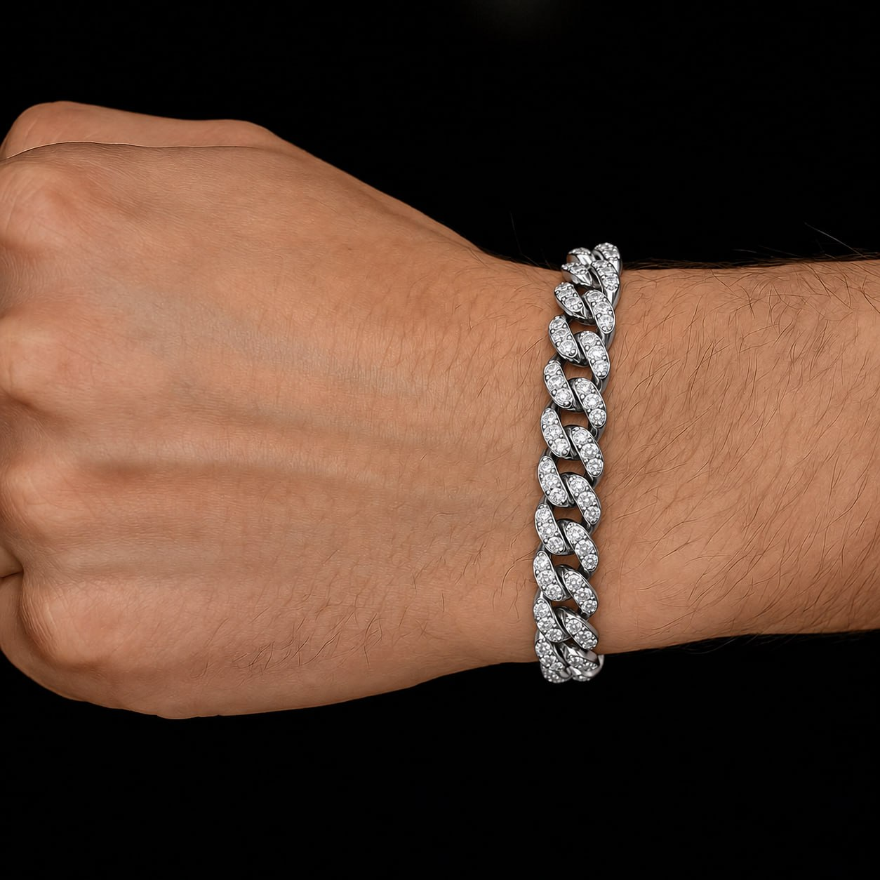 Cuban 8mm Round Bracelet Steel ICED KYIV