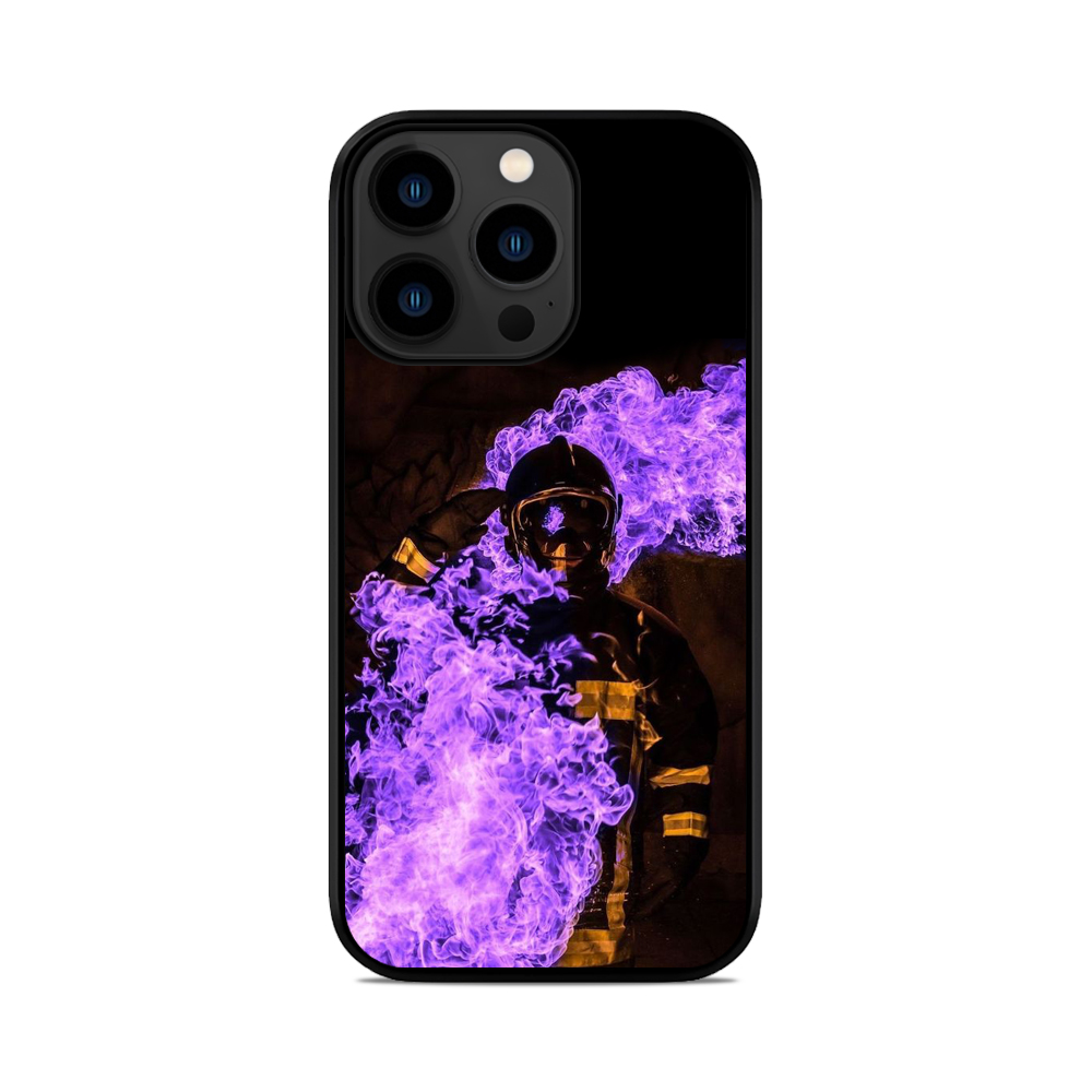 Чохол для iPhone, Samsung, Xiaomi, Huawei, Oppo, Realme Пожежник Синє Полумя