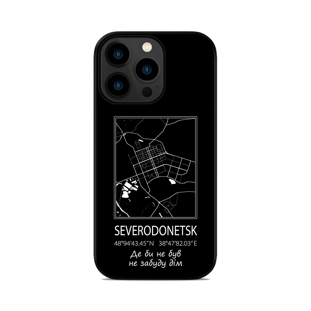 Чохол для iPhone, Samsung, Xiaomi, Huawei, Oppo, Realme мапа Severodonetsk Северодонецьк