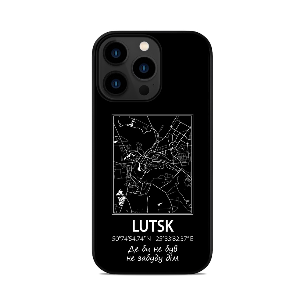 Чохол для iPhone, Samsung, Xiaomi, Huawei, Oppo, Realme мапа Lutsk Луцьк
