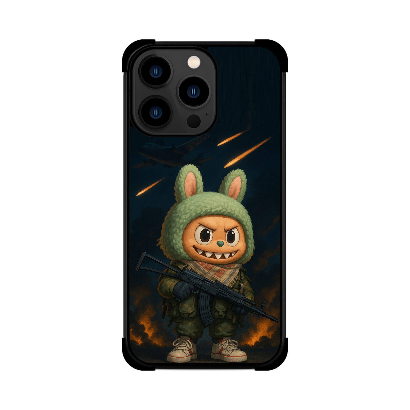 Протиударний чохол для iPhone LABUBU ЗСУ АВІАЦІЯ
