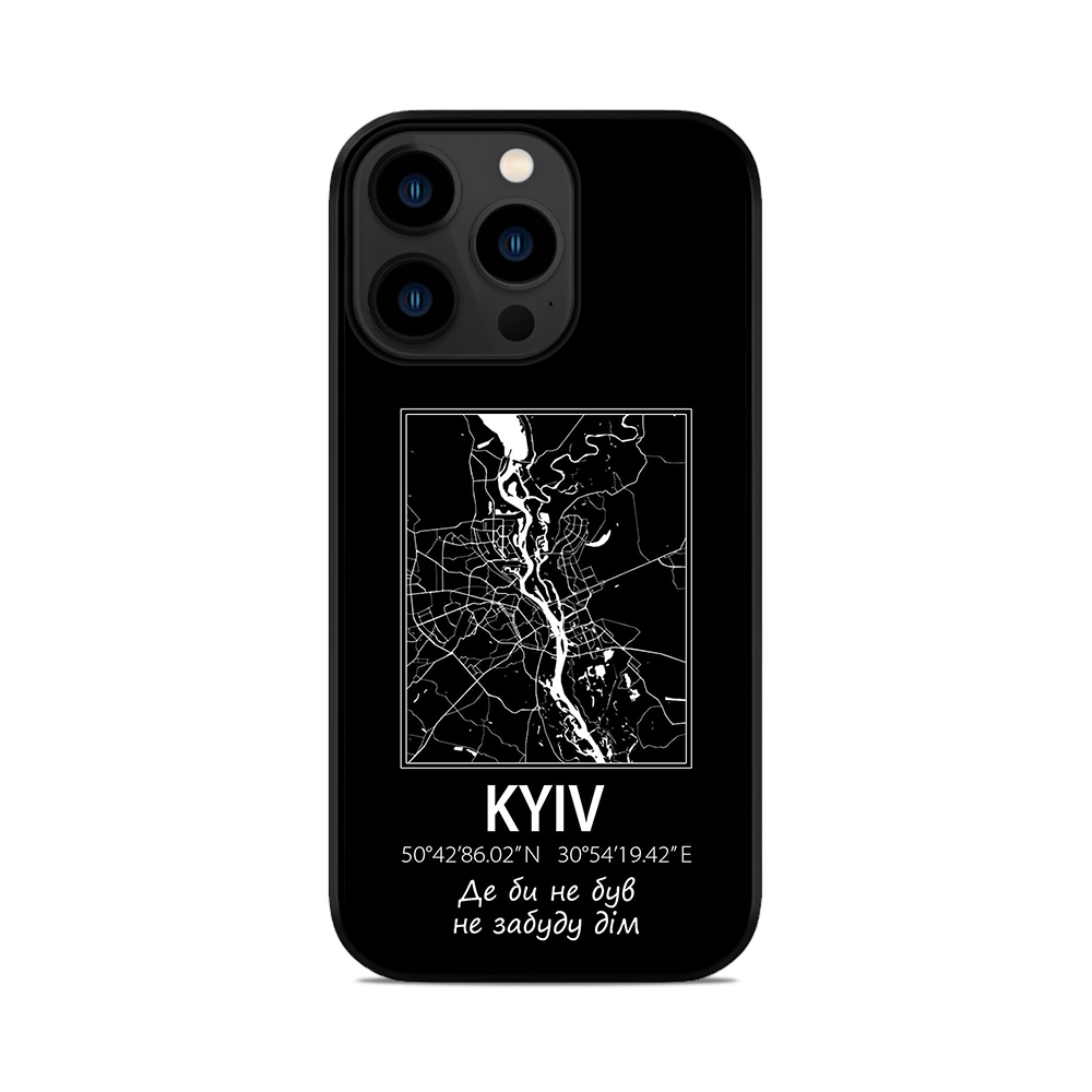 Чохол для iPhone, Samsung, Xiaomi, Huawei, Oppo, Realme мапа Kyiv Київ