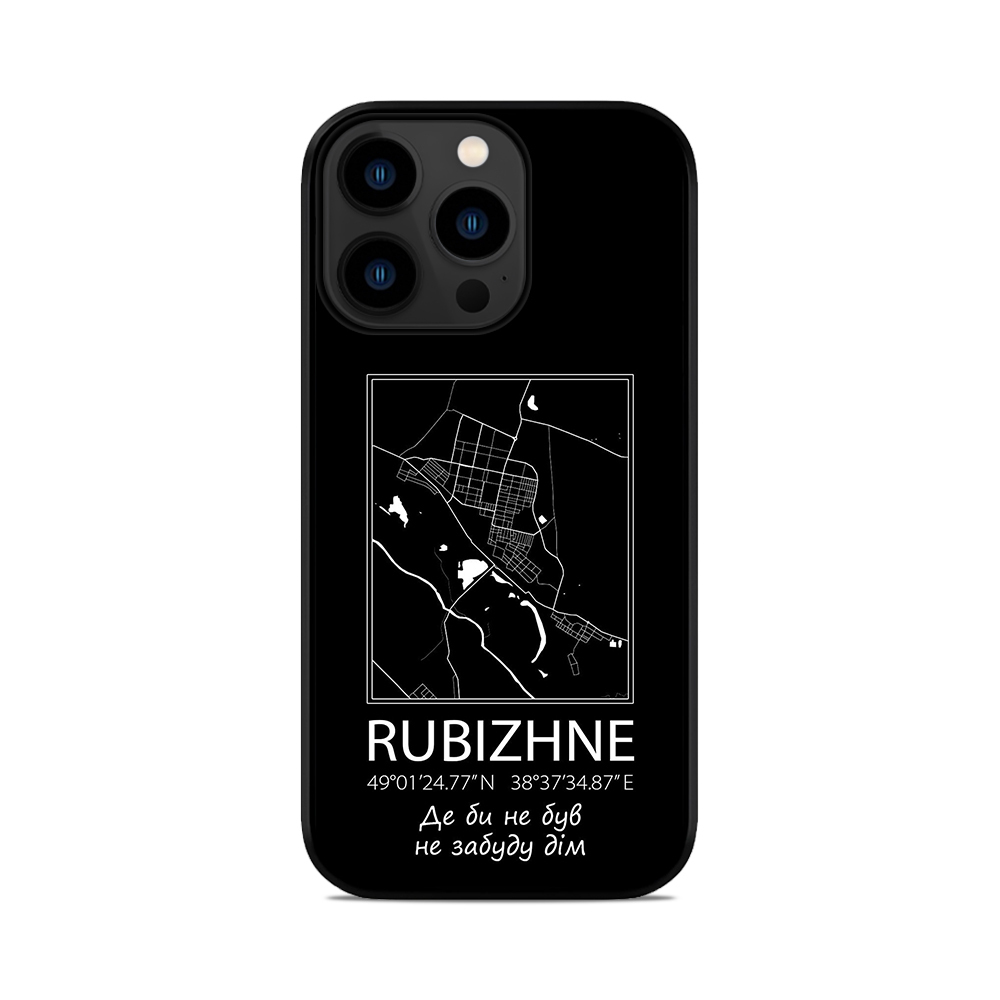 Чохол для iPhone, Samsung, Xiaomi, Huawei, Oppo, Realme мапа Rubizhne Рубіжне