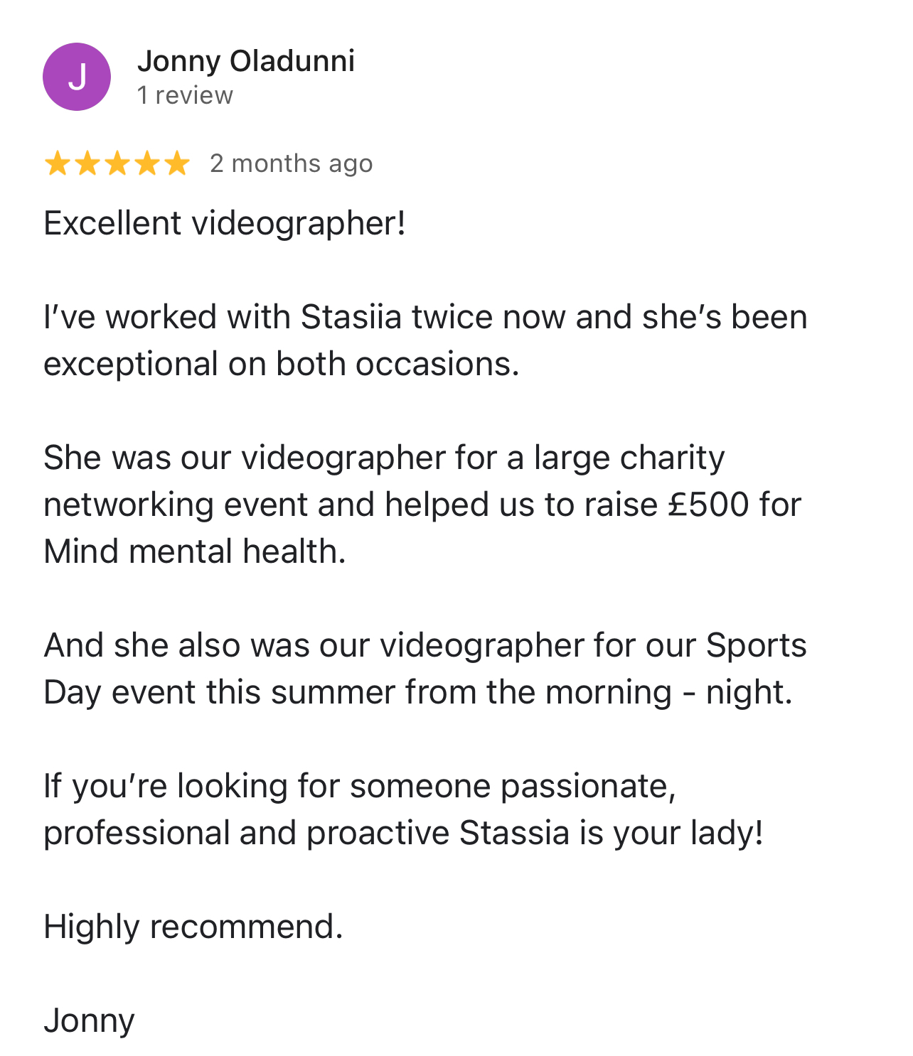 Detailed review from a restaurant owner: We've been working for over a month now — the way Stessia comes up with scripts really helps us bring out the unique bits of our restaurant. We've got customers coming in directly through reels.