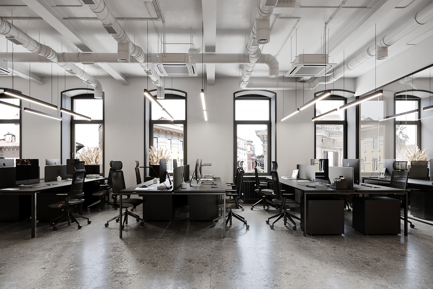 This modern office for a young IT company is located in the historic 