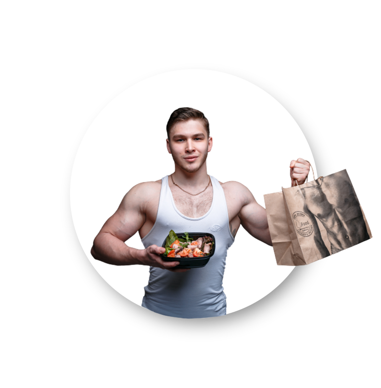 Фото парня с доставкой здоровой еды. Правильное питание на дом Харьков. Готовая еда с доставкой