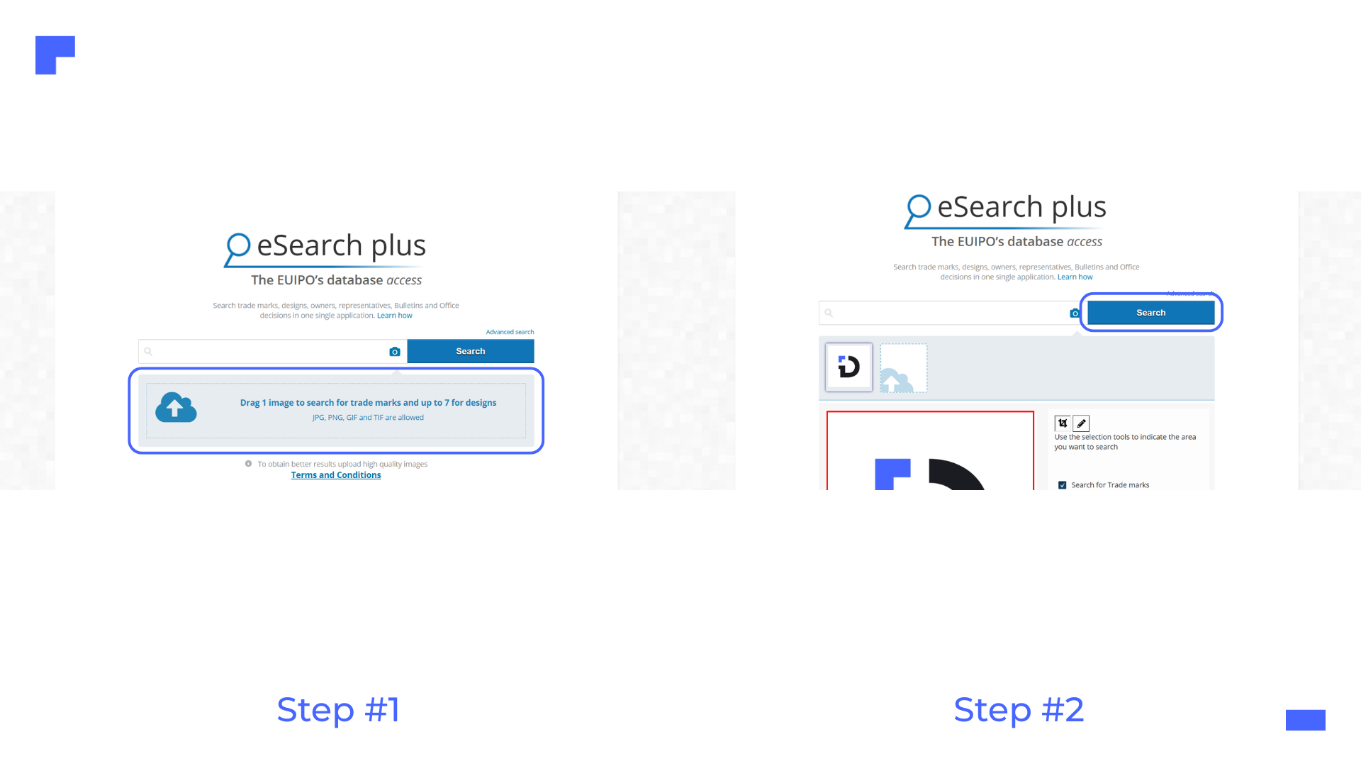 EUIPO eSearch trademark database interface