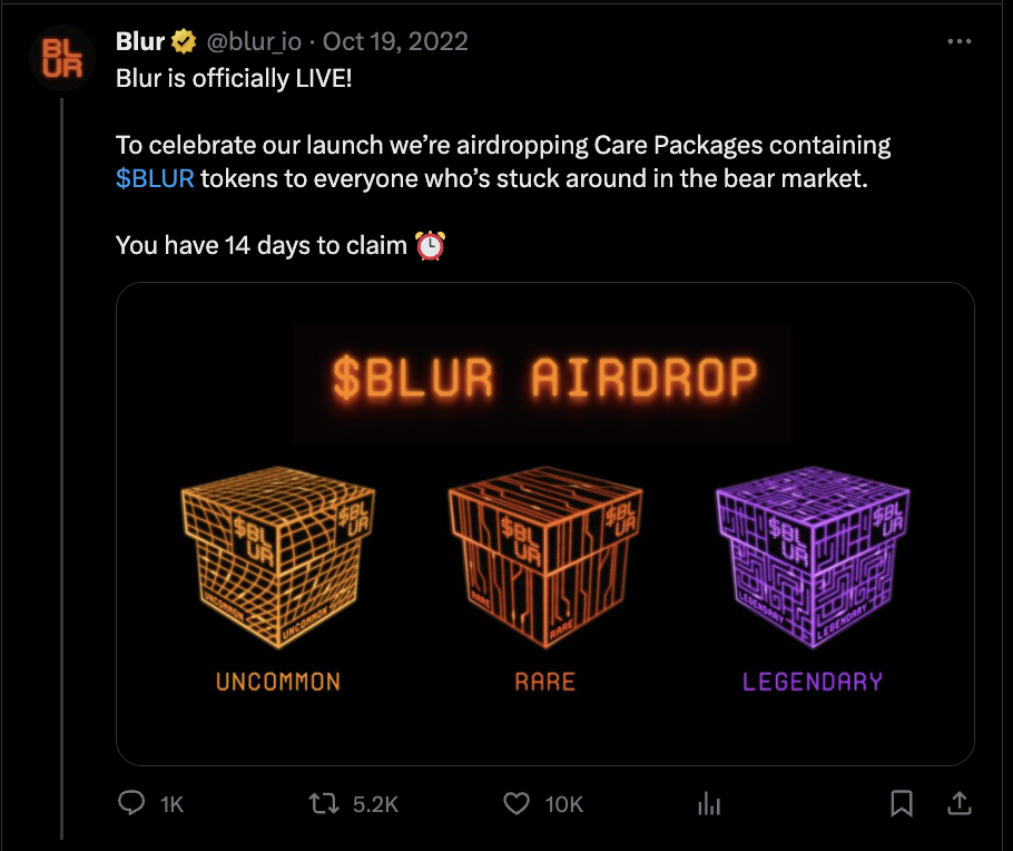 First Blur Airdrop