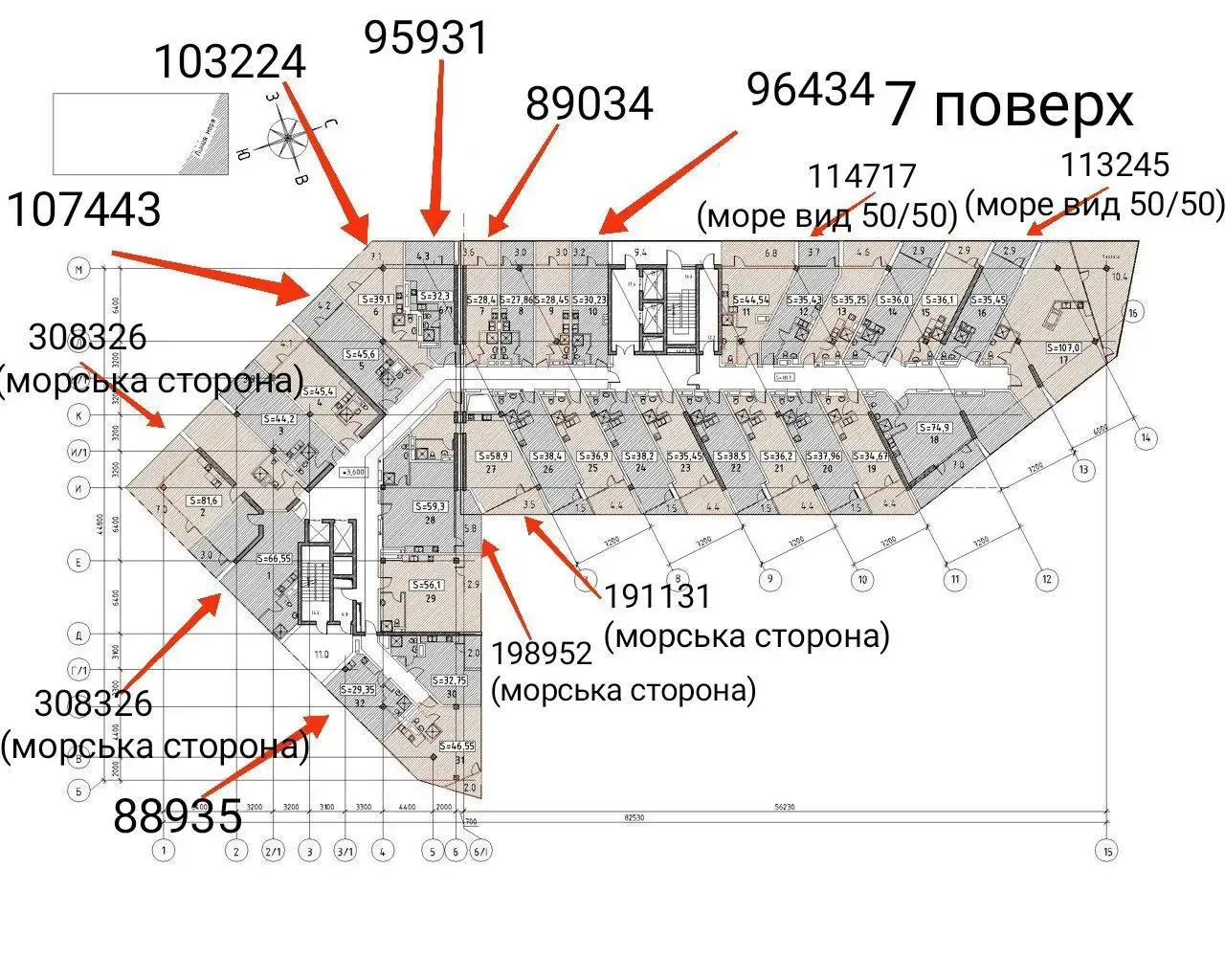 M1 Club Apartments — планировка четвёртого типа этажа