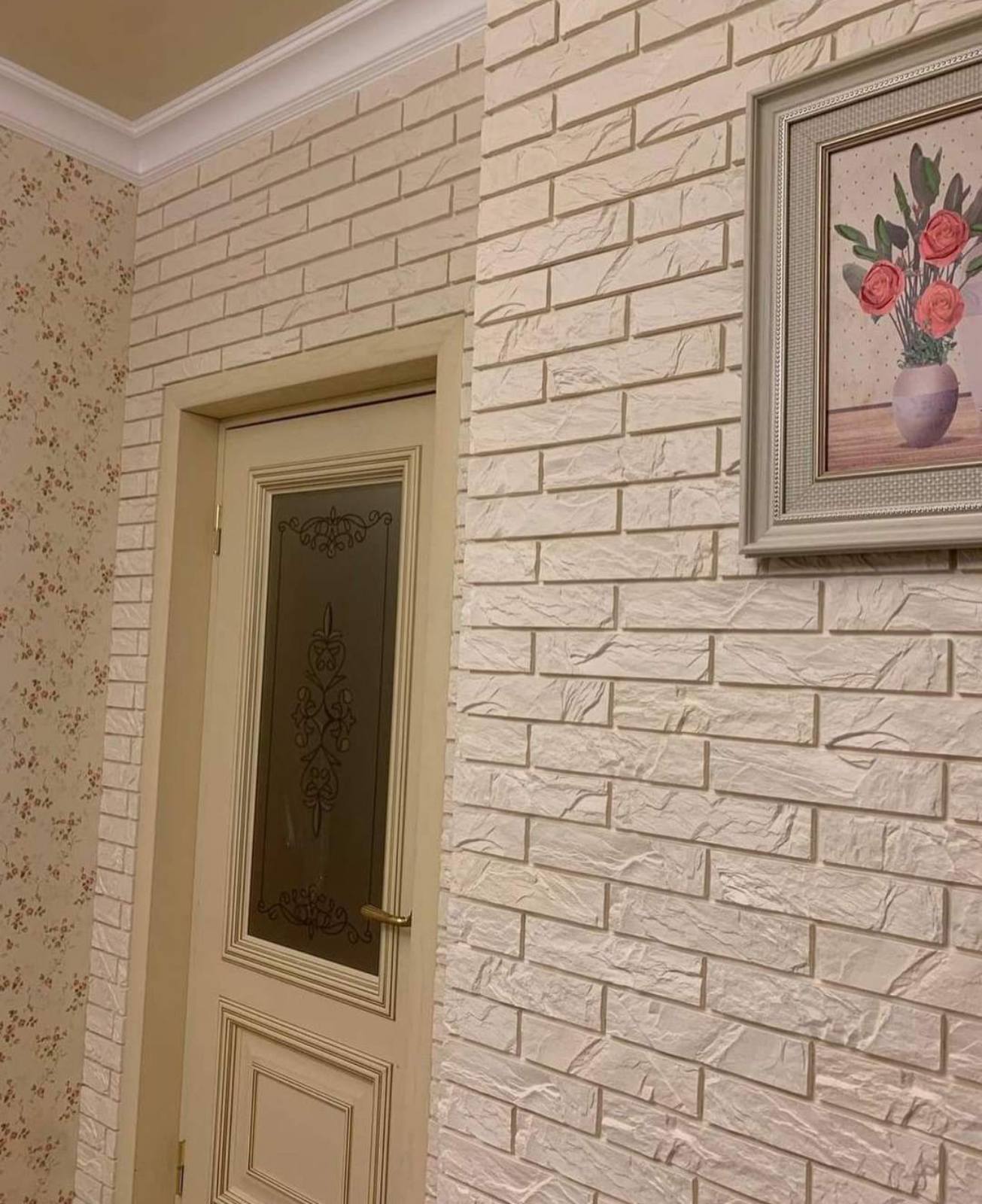 caramida alba decorativa din gips perete