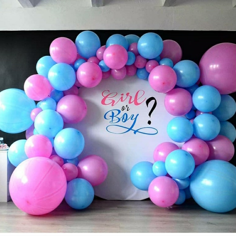 Panou din baloane pentru a dezvalui sexul copilului, Gender reveal, Baby Shower