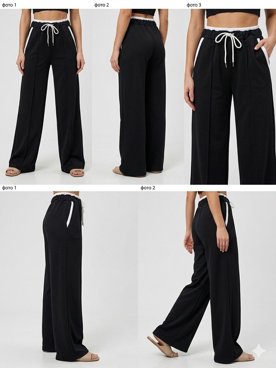 Жіночі чорні штани палаццо зі стрілками