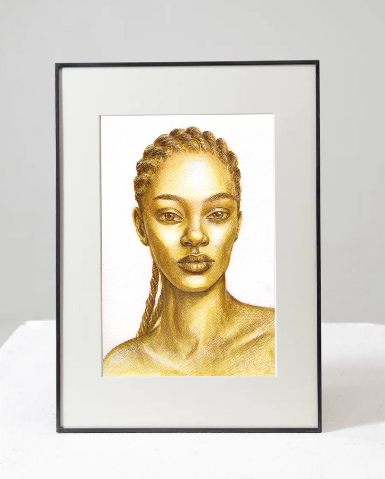 YELLOW GIRL female woman portrait by artist VELLY vellyart artvelly purchase painting купить картину, акварельный портрет девушки женщины Вэлли художник vellyart.com