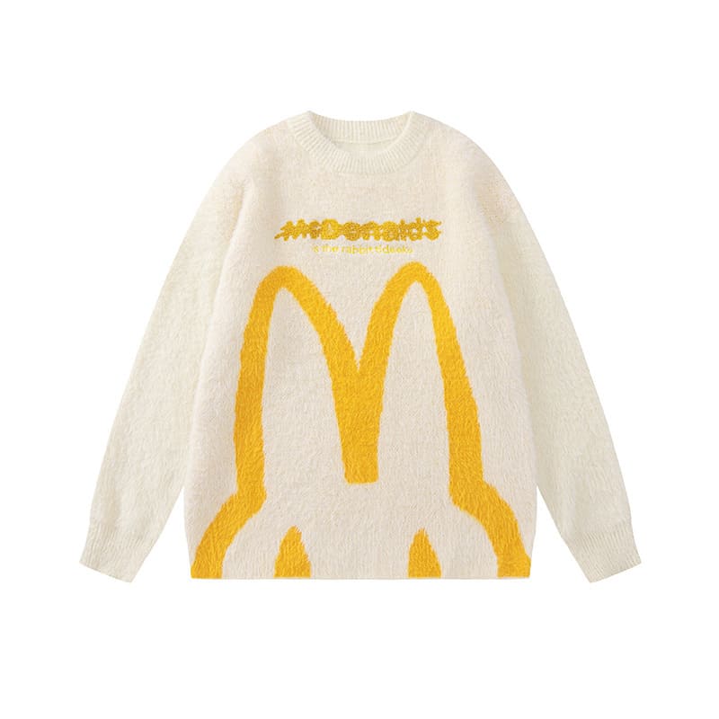 Білий світер McDonalds Купити з жовтим принтом