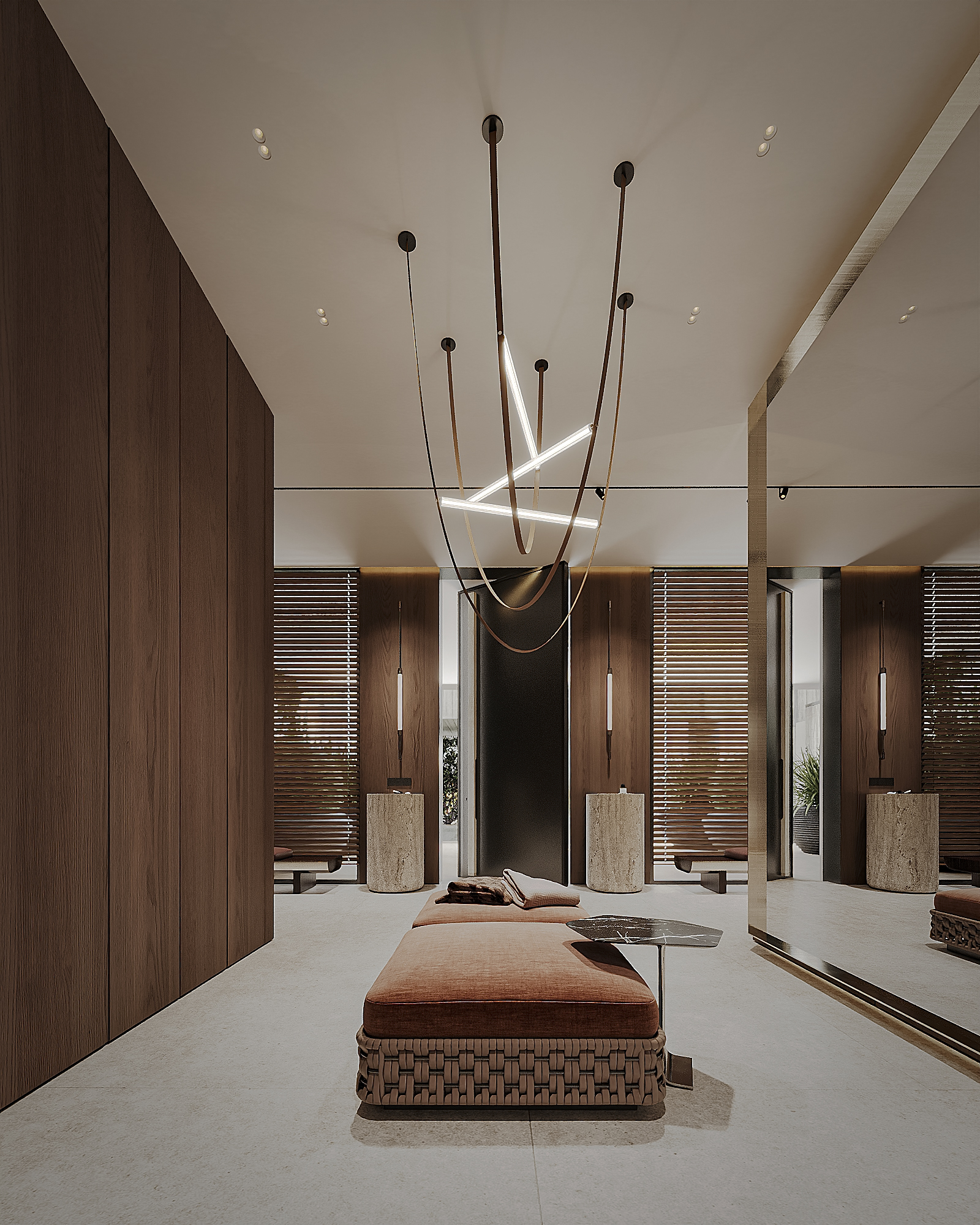 The interior of this three-story villa in Limassol — including a basement level with a wine room and home cinema — blends simplicity, scale, and refinement
