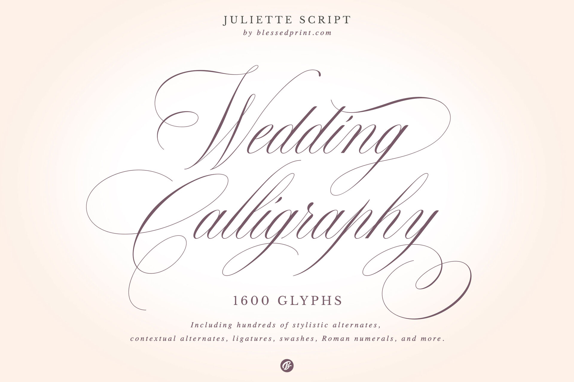 Juliette Font | Romantic wedding script by Blessed Print