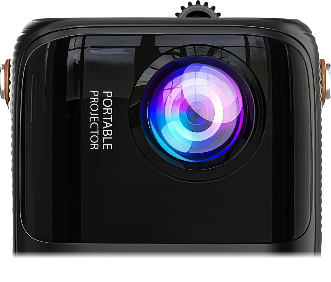 Портативний проектор для дому Umiio Pro — чорний, вид спереду на лінзу