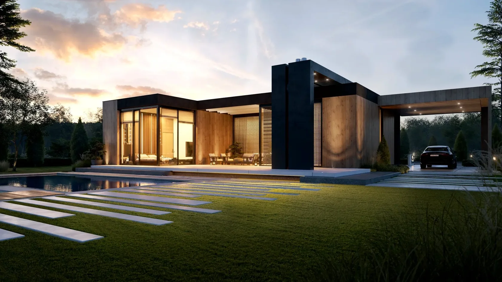КГ Equides Villas в Лесниках — главный вид виллы