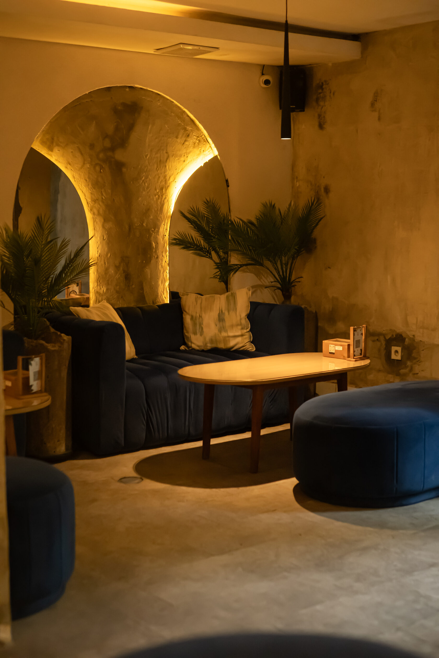 Lounge atmosphere warm lighting