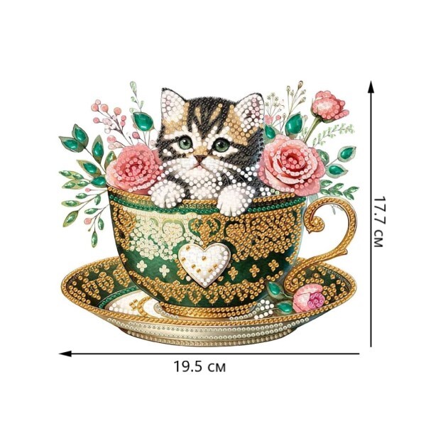 Y02072 - Алмазная мозаика «котик в чашке»