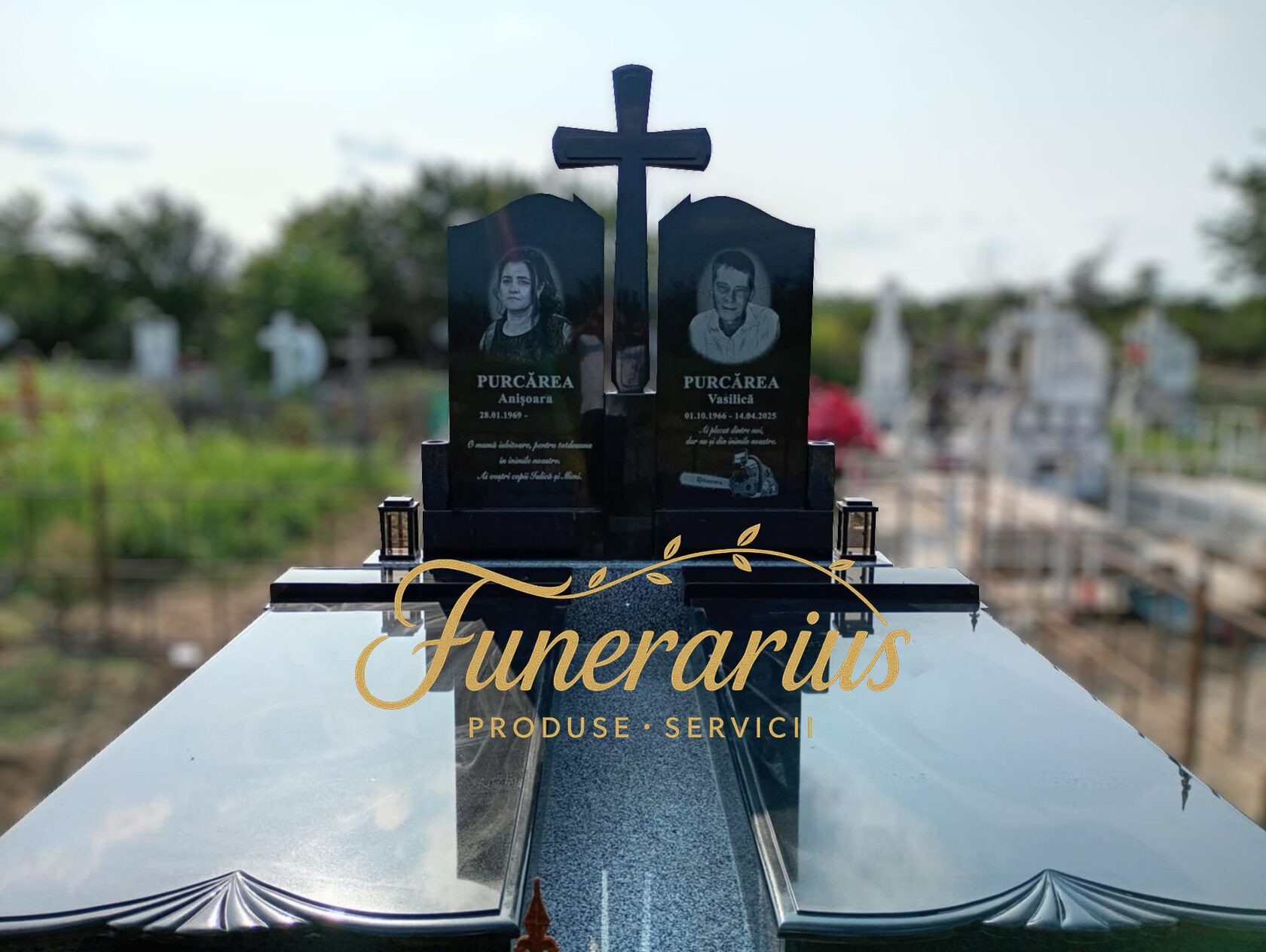 Monumente funerare, cavouri și cruci din granit și marmură Funerarius