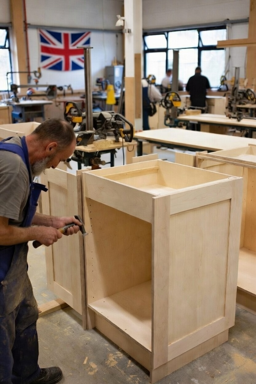 Handcrafted kitchen cabinet manufacturing in Peterborough workshop