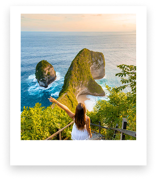 photo of yung woman in a dress on nusa penida