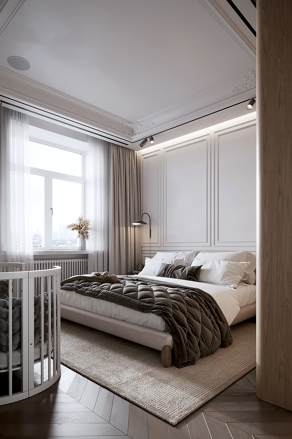 This compact 80 m² apartment is located in a building on the waterfront in the historic center of Moscow