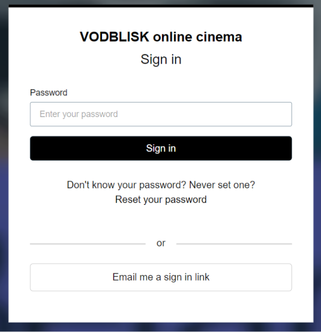 старонка ўводу пароля