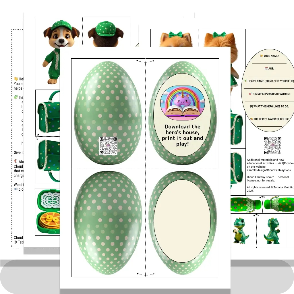 Character Dogs and his things with a questionnaire Green