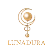 Luna Dura emblem — handcrafted jewelry brand icon with golden orb and crescent, UAE