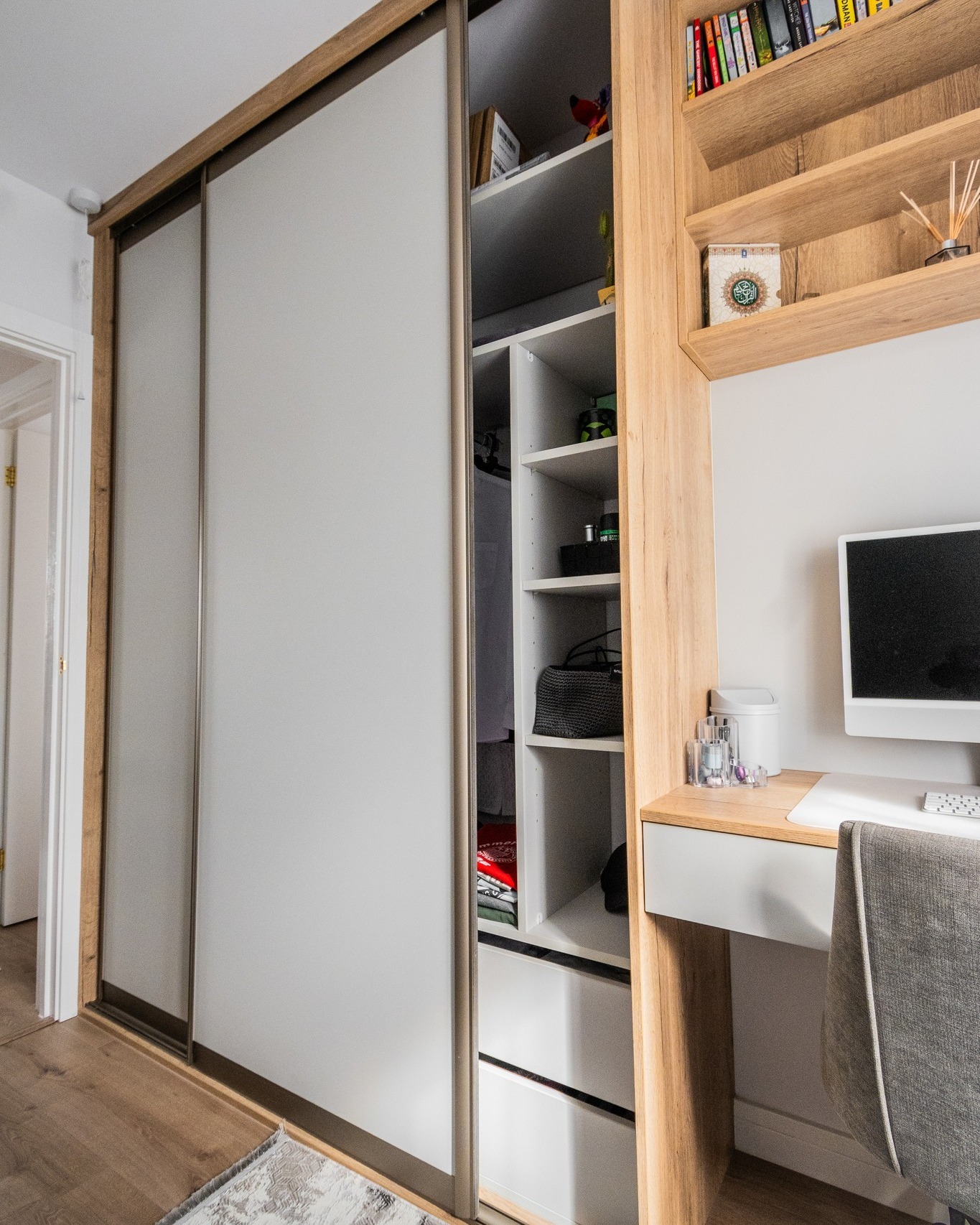 Modern bespoke sliding door wardrobe with a sleek finish