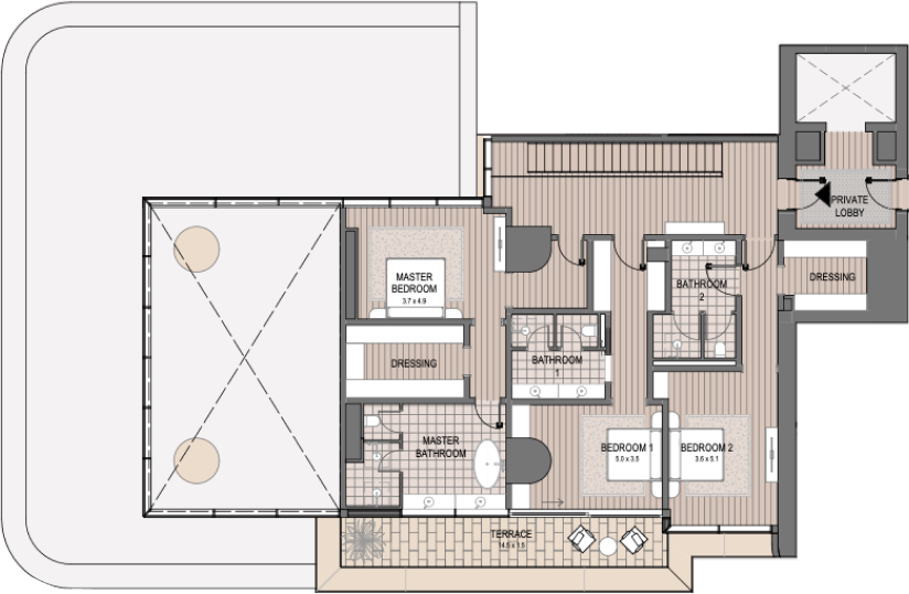 Beautiful view of Business-Class Apartment Luxury Penthouse