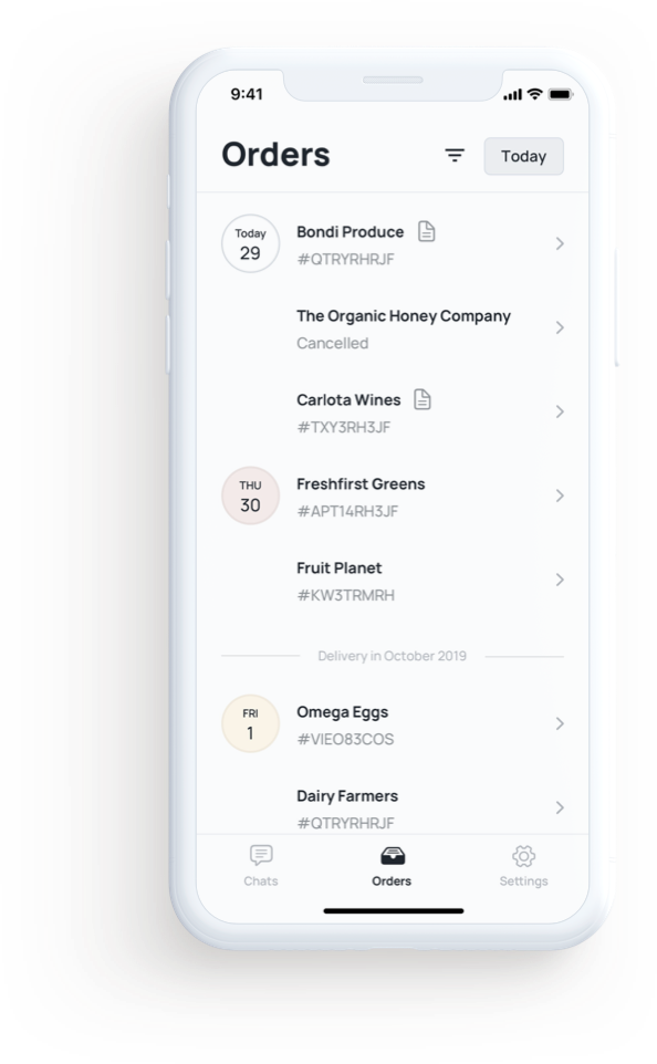 Orders iOS app design