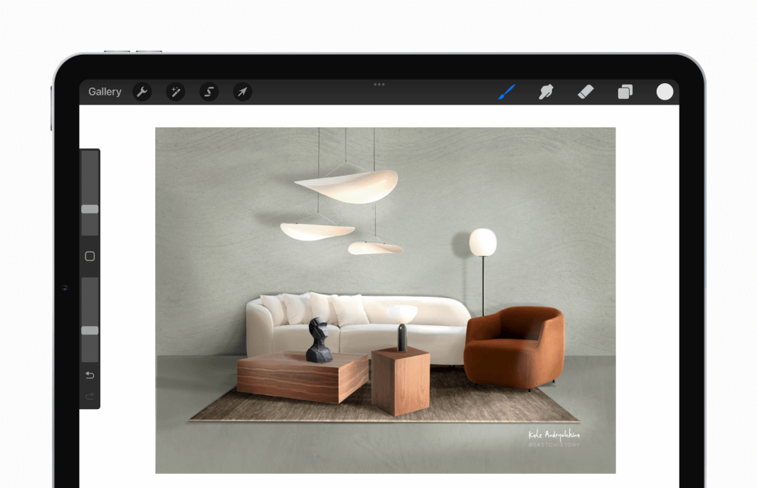 3D Lounge Area Collage