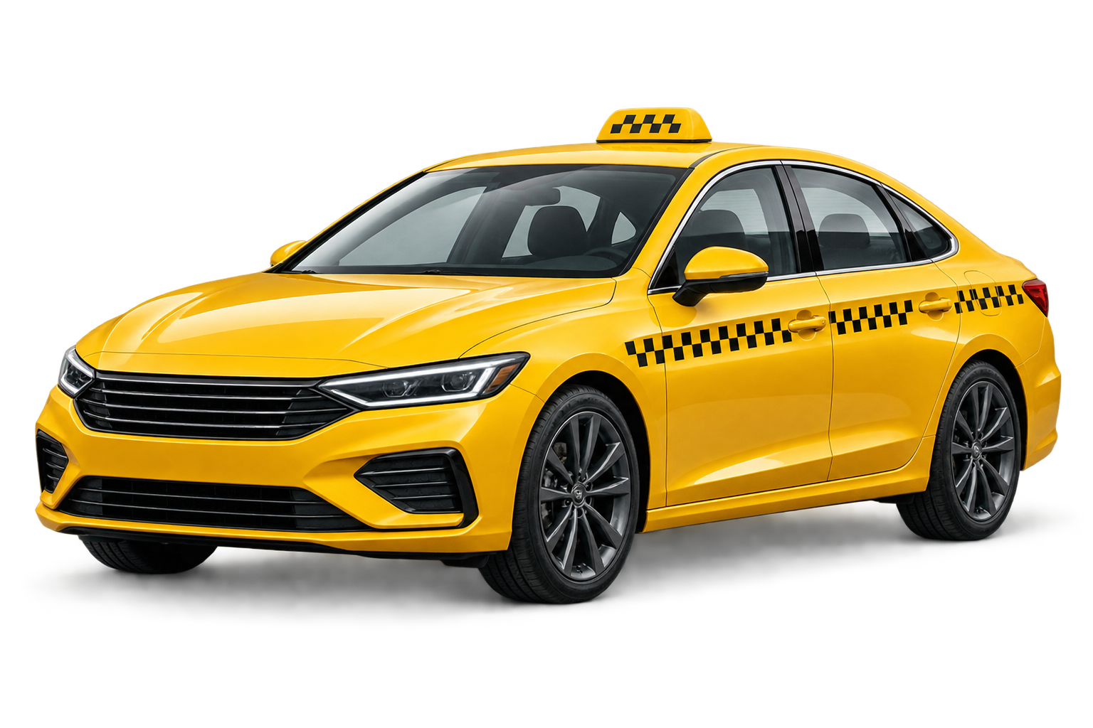 Реалистичный жёлтый автомобиль такси