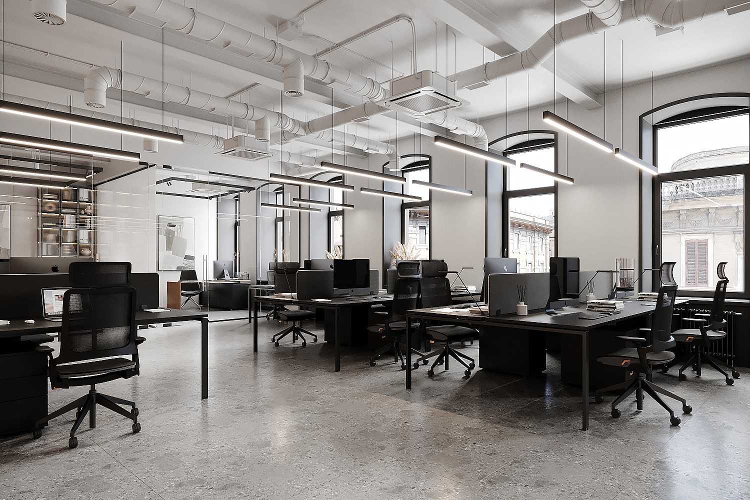 This modern office for a young IT company is located in the historic 