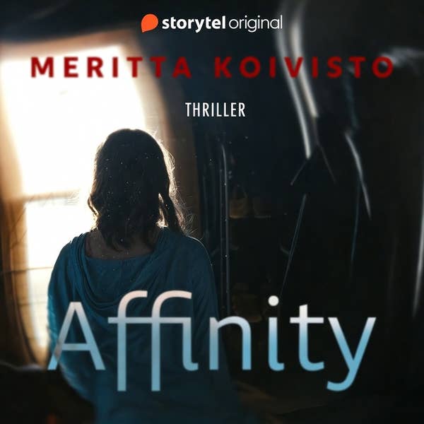 Book cover for Affinity by Meritta Koivisto, featuring a woman facing a window with her reflection visible.