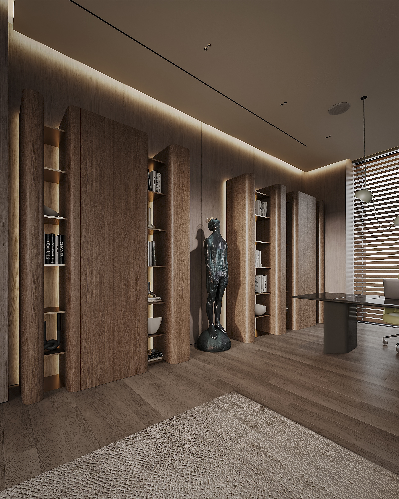 The interior of this three-story villa in Limassol — including a basement level with a wine room and home cinema — blends simplicity, scale, and refinement