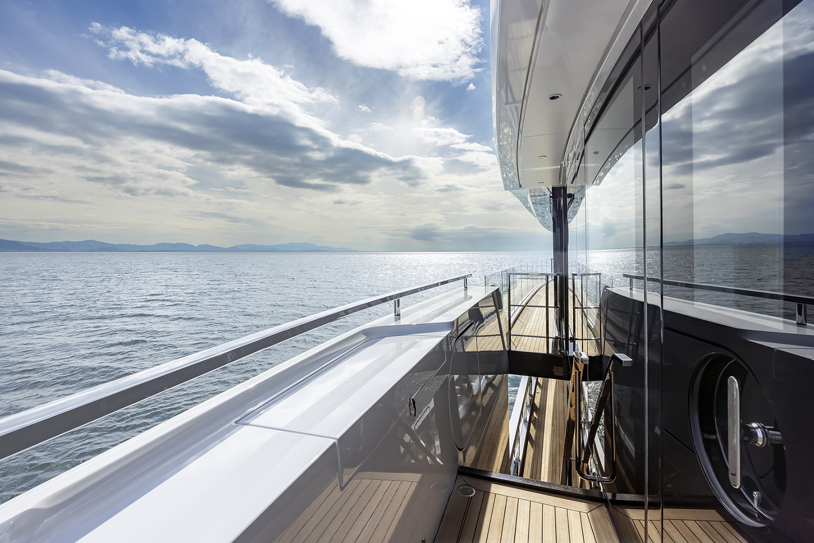 Luxury yacht at sea