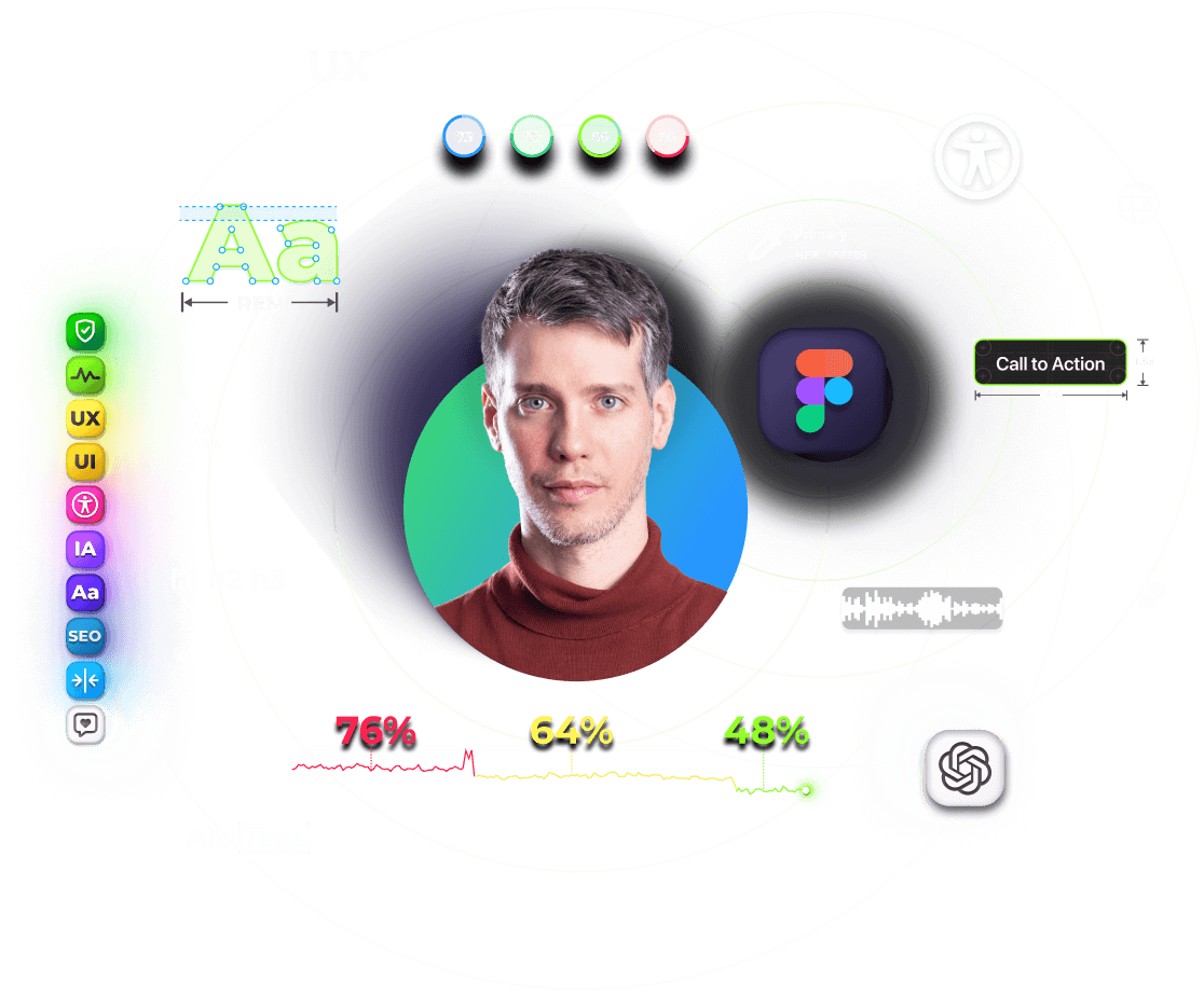 Carlos the Masterclass Tutor with Icons flying around his face