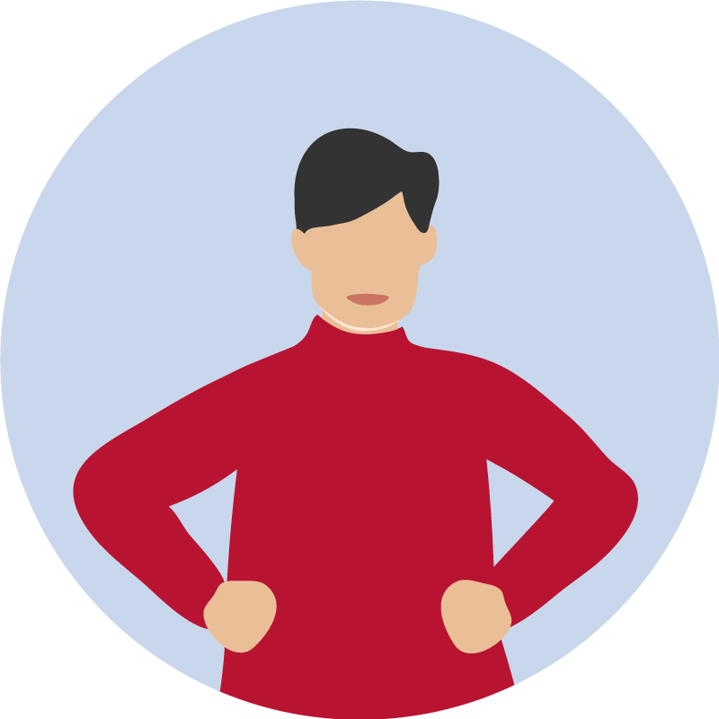 Illustration of young person with hands on their hips looking strong