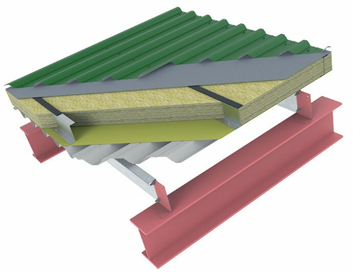 – дистанційні прогони в покрівельних набірних сендвіч-панелях;