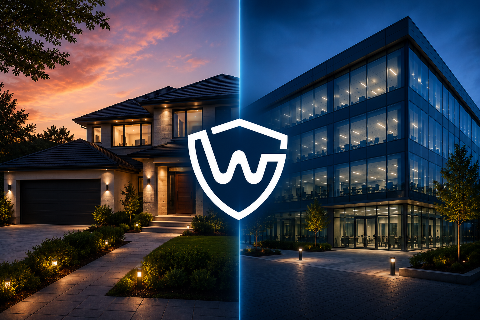 Modern property with complete security system — CCTV, intercom, access control, alarm and mobile monitoring