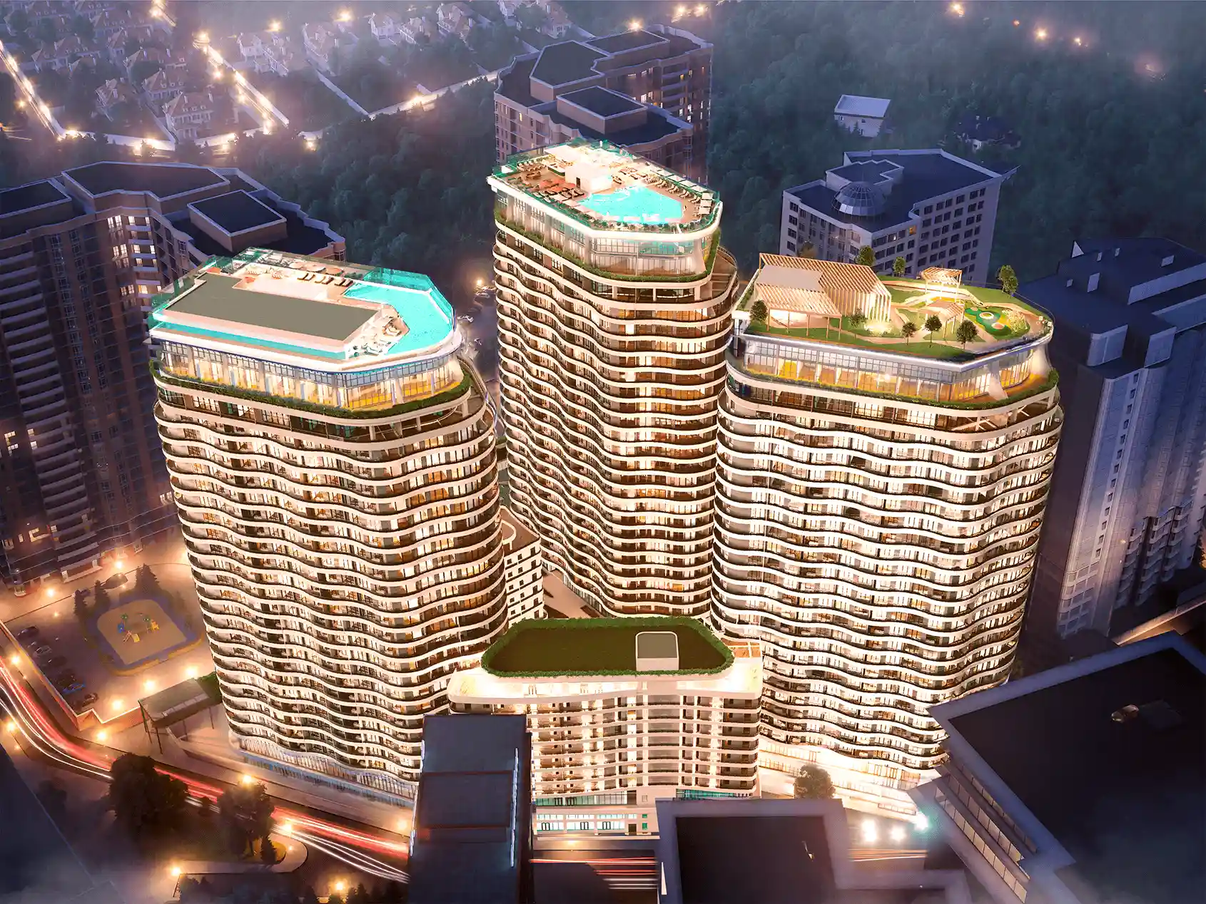 ЖК Unity Towers — общий вид премиального комплекса в Аркадии