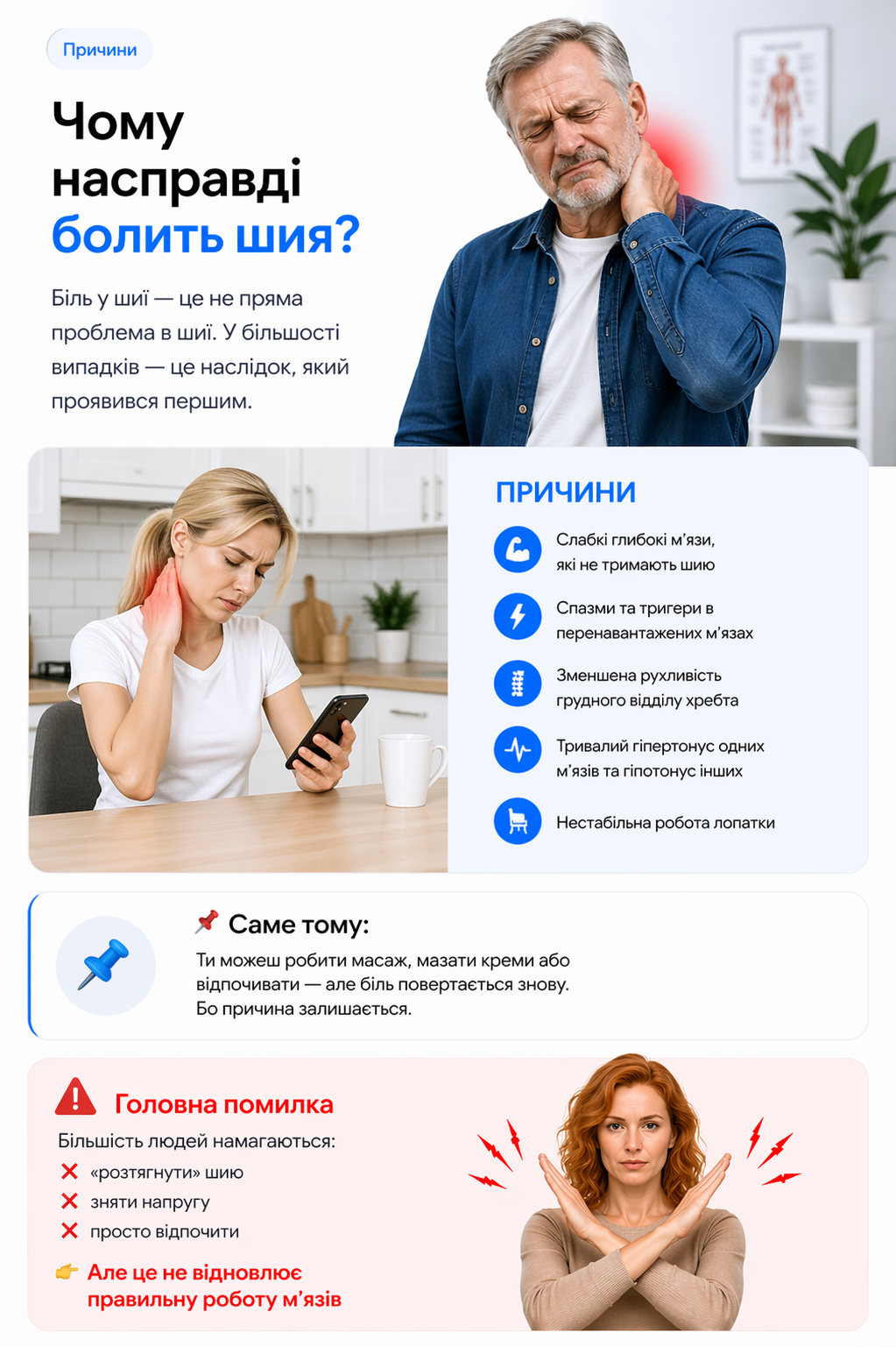 Чому насправді болить шия — причини та головна помилка