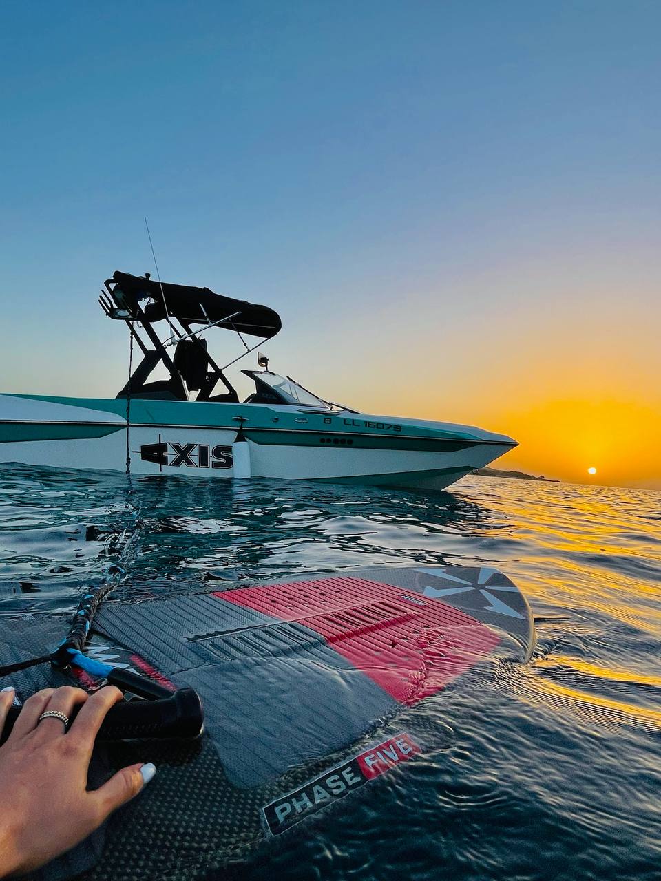 Couple with wakesurf boards