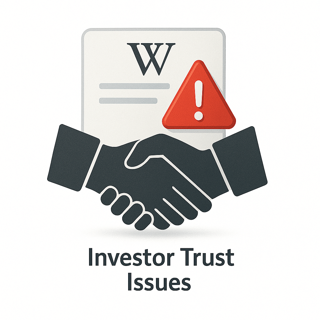 Investor trust issues icon