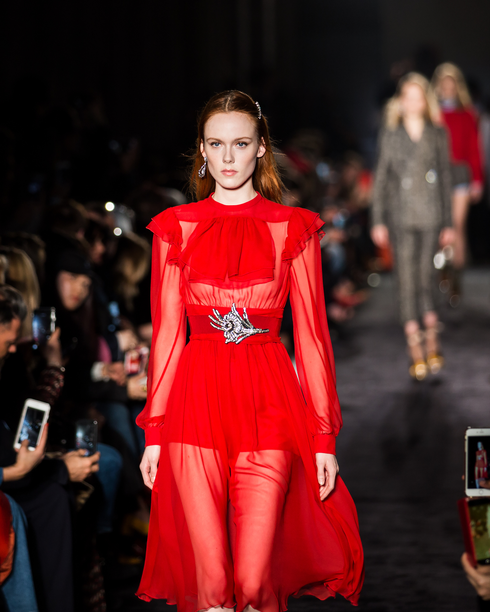The lady in red